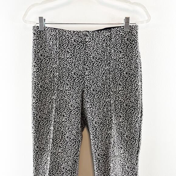 Anthropologie The Essential Leopard Cropped Flare Trousers Black White Small - Picture 9 of 10